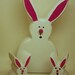White and Pink Tradtional Easter Bunny,  Wood Easter Decorations,  Hand Painted