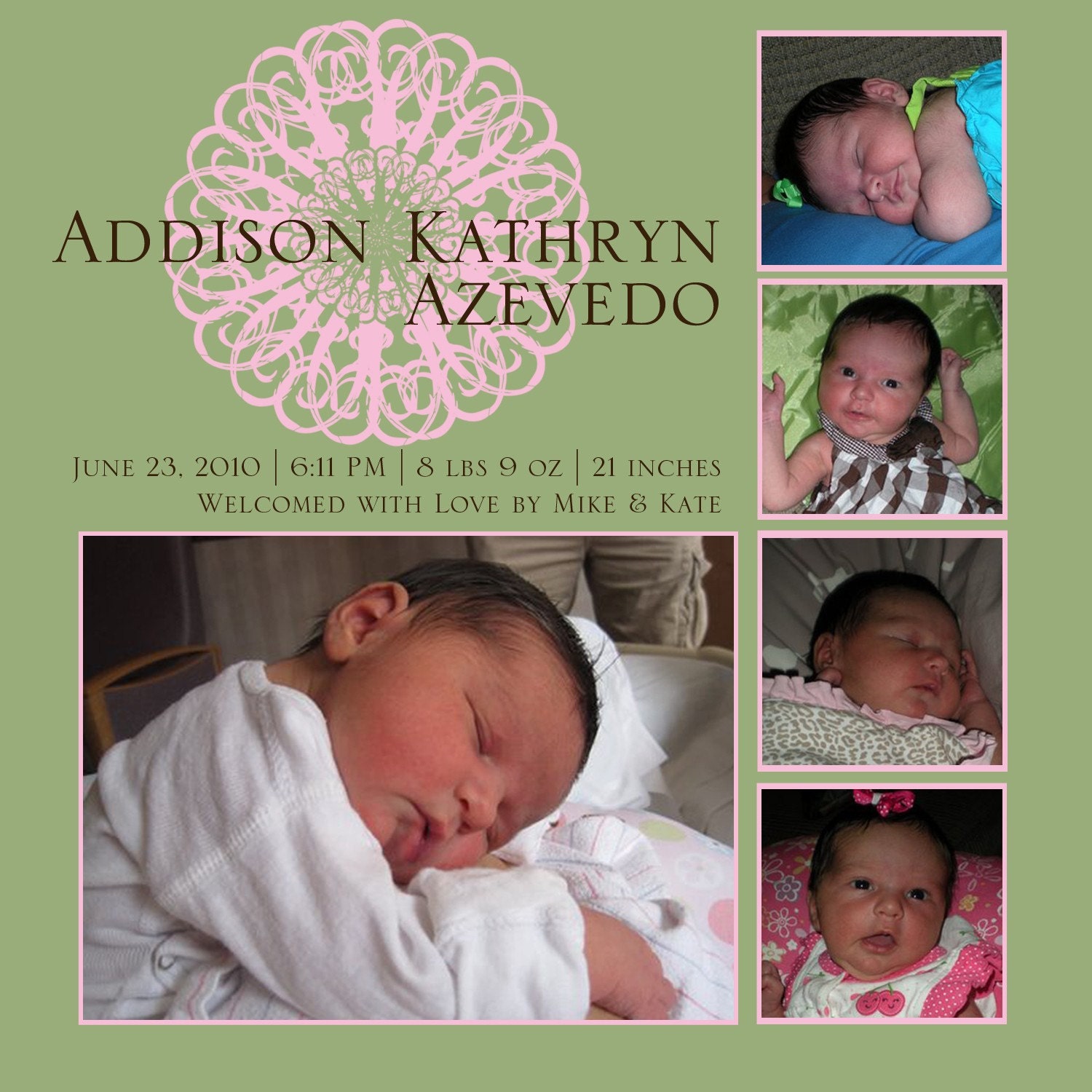 Birth Announcement: Modern Square