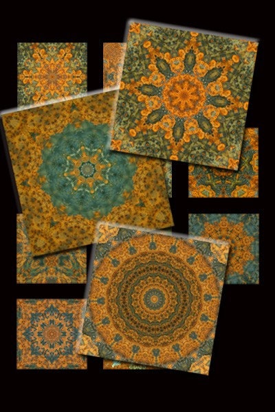 Oxidation in Kaleidoscope Digital Collage Download Scrabble-Tile Size $1.99