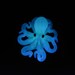 Aqua Blue Glow in the Dark Octopus Pendant