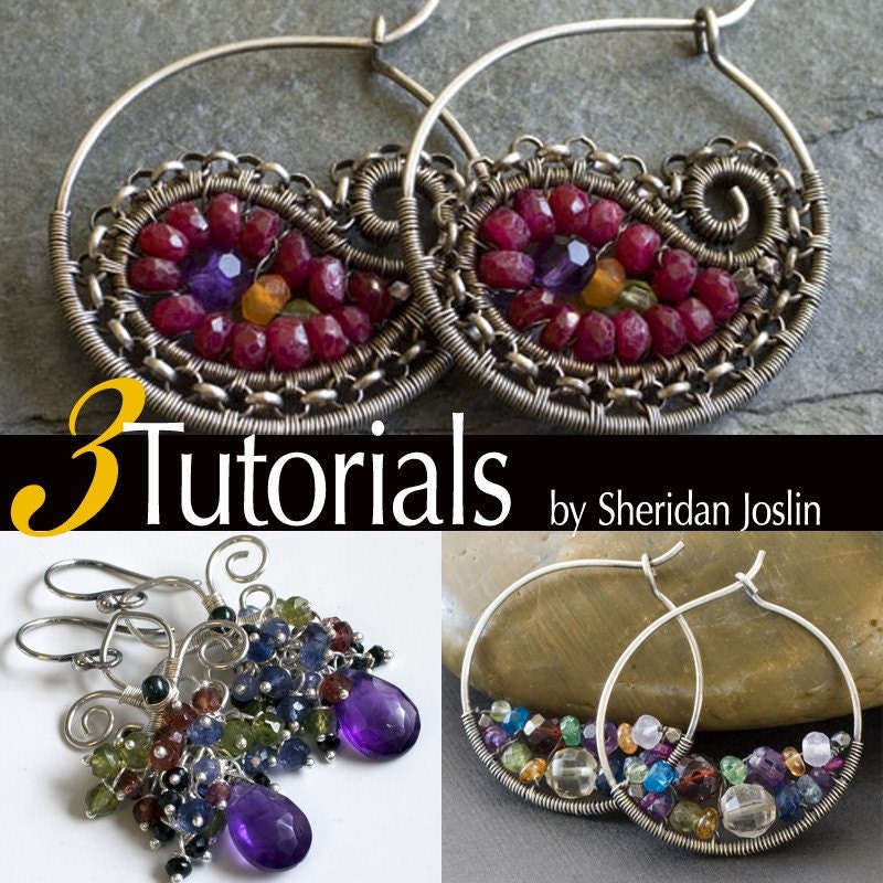 3 Earring Tutorial Value Bundle - Learn Techniques for Making Wire Wrapped and Beaded Hoop and Cluster Earrings