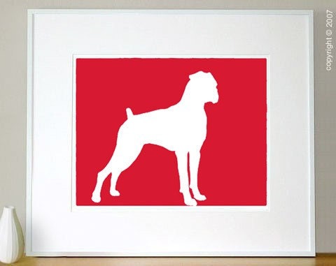 Mod Boxer with Natural Ears - Fine Art Print
