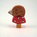 Quincy the Hedgehog & Mushroom Play Set - Painted Handmade Wooden Toy - Made to Order