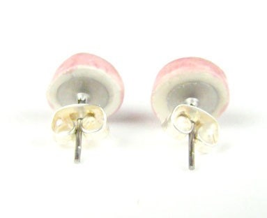 Deep Pink Ceramic Stud Earrings