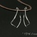 Small square hoops handmade and forged sterling silver with a twist