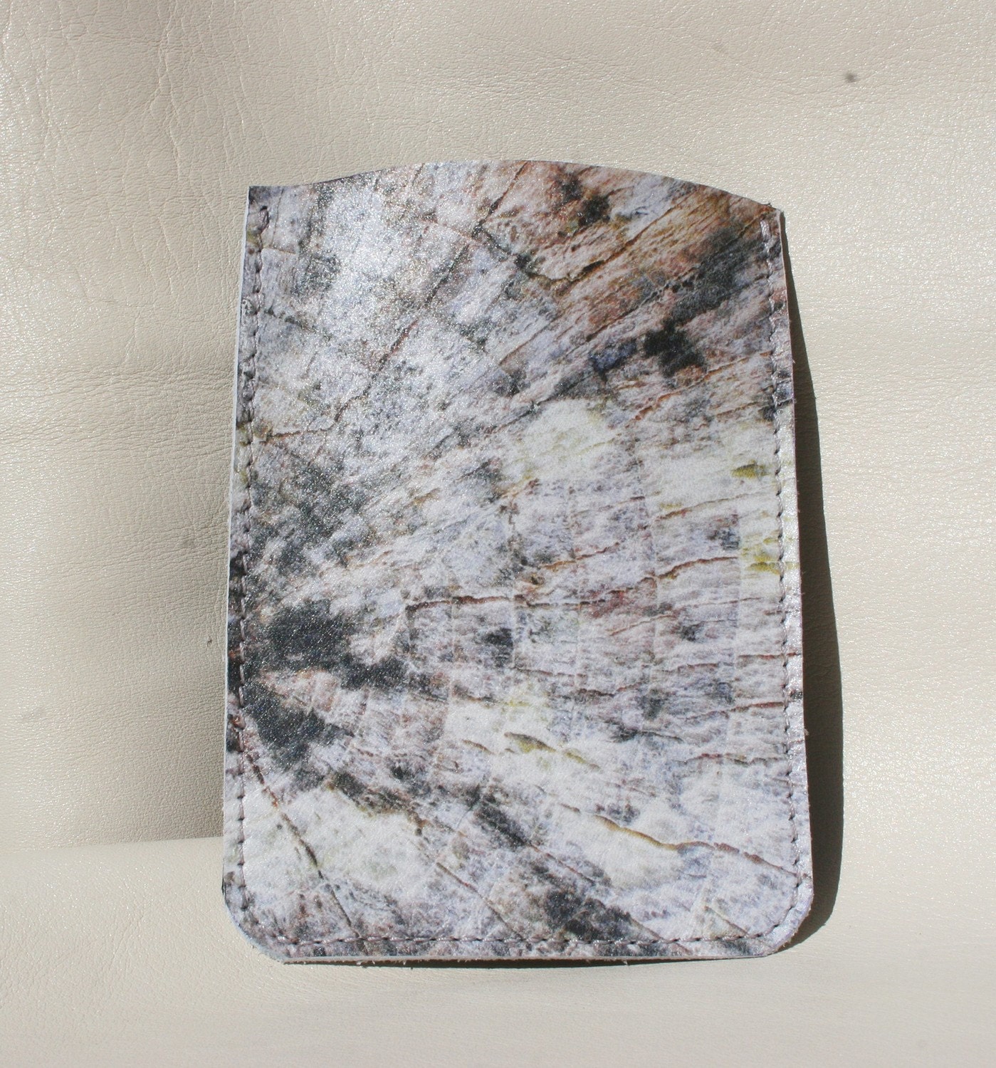 Timber Rings Printed Leather Blackberry / HTC Wildfire Leather Sleeve Case Unique Bespoke Handcrafted Organic