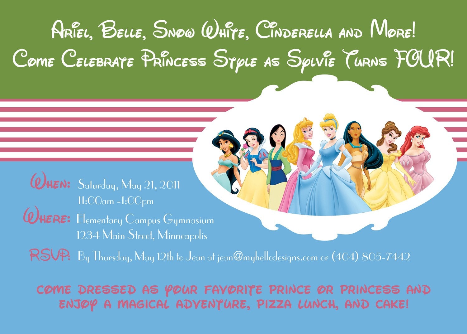 Birthday Invitations: Disney Princess Classic