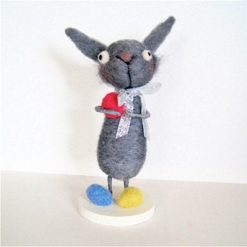 Easter Bunny Needle Felted Wool Rabbit