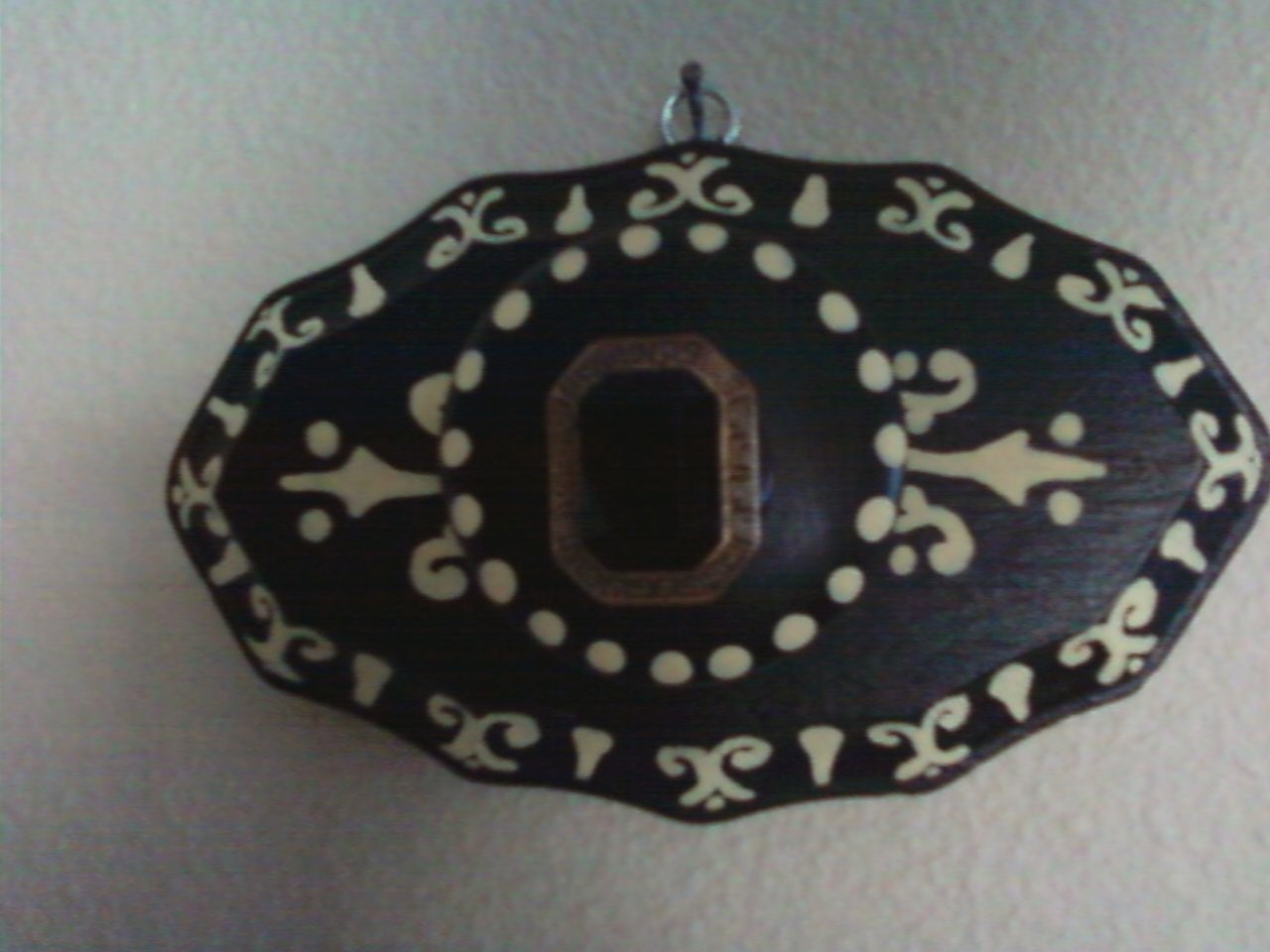 Black and Cream hand painted wall hook
