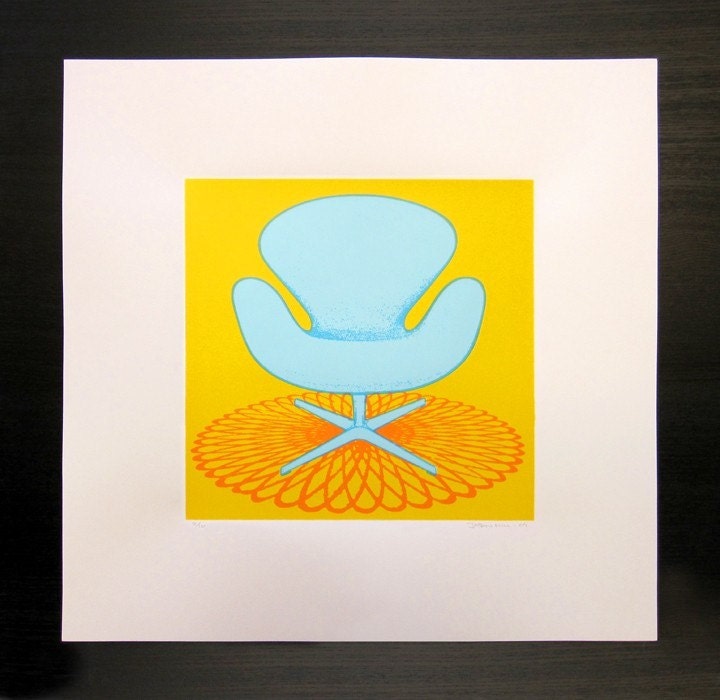 Limited Edition Swan Chair Screenprint