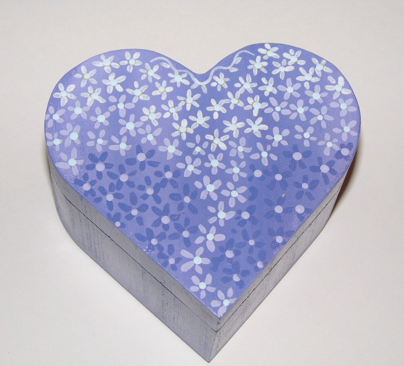 Handpainted Wooden Heart-Shaped Box