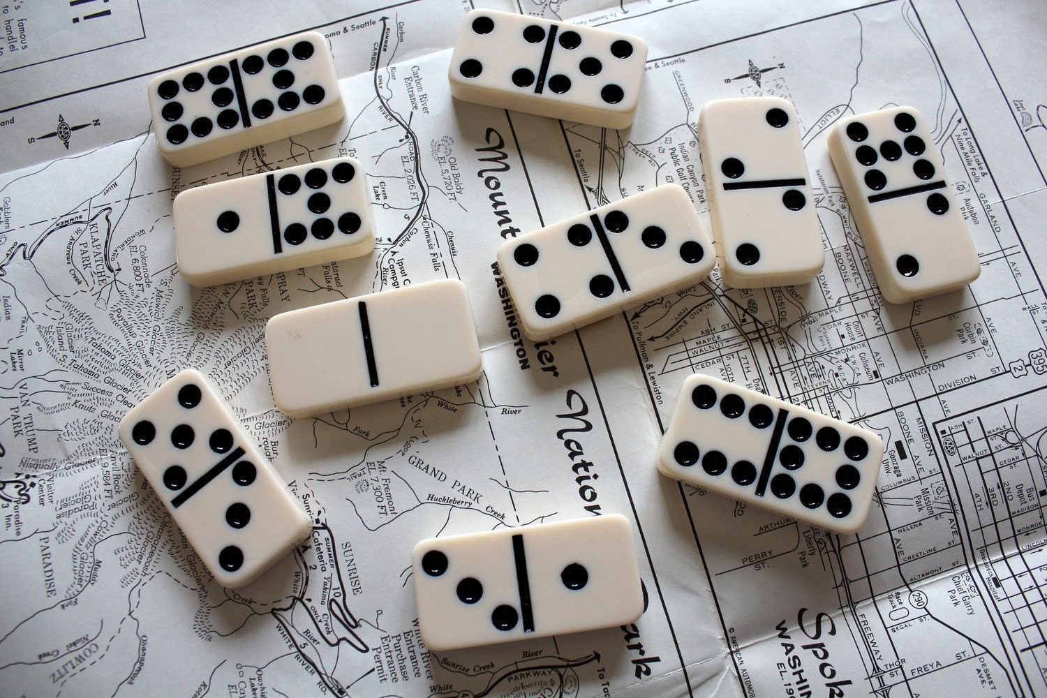 Ten Large White Dominoes for Jewelry, Altering, or Decor