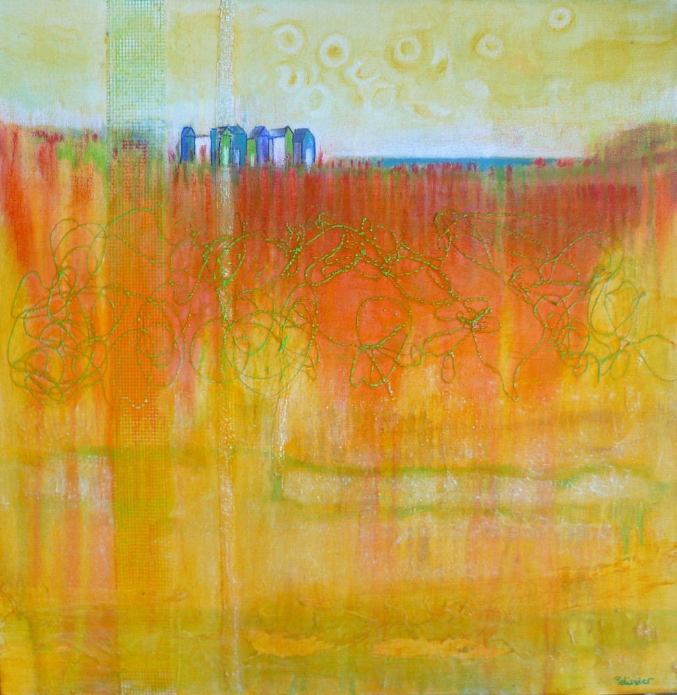 Les Cabines de la plage en Bretagne, High Quality Art Print sandrine pelissier