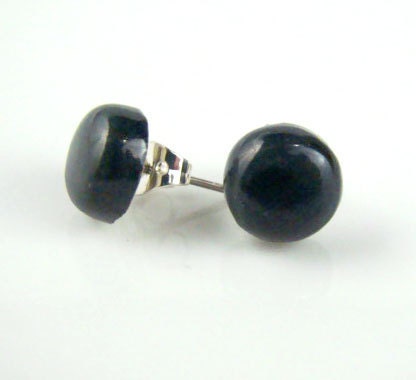 Onyx Black Ceramic Stud Earrings