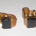 Vintage gold and black glass cufflinks