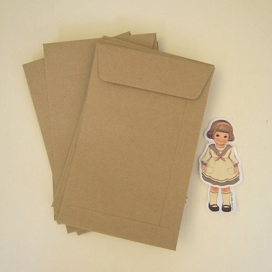 100 brown Kraft envelope size A6 or 4.5 inch X7 inch great for photo or postcard flat envelope