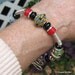 Sterling Silver Lampwork Bangle, Wirework Artisan Bracelet