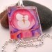 Crimson Bird of WTF glass tile pendant