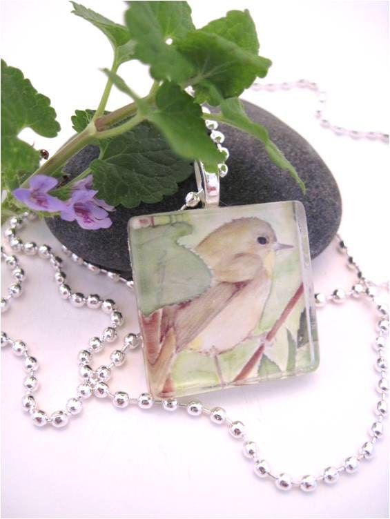 Little Brown Jobbie glass tile pendant