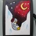 Sleepy Gentoo - Original Acrylic - ACEO Art Card