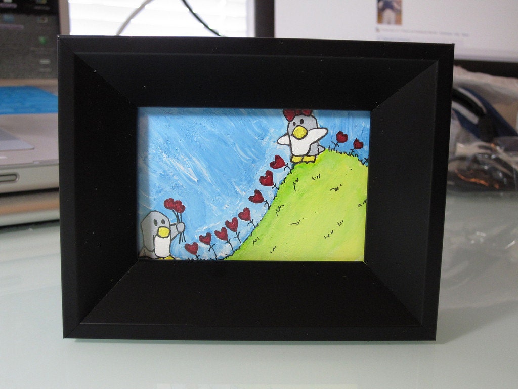 Flowers For You - Original Acrylic - ACEO Art Card
