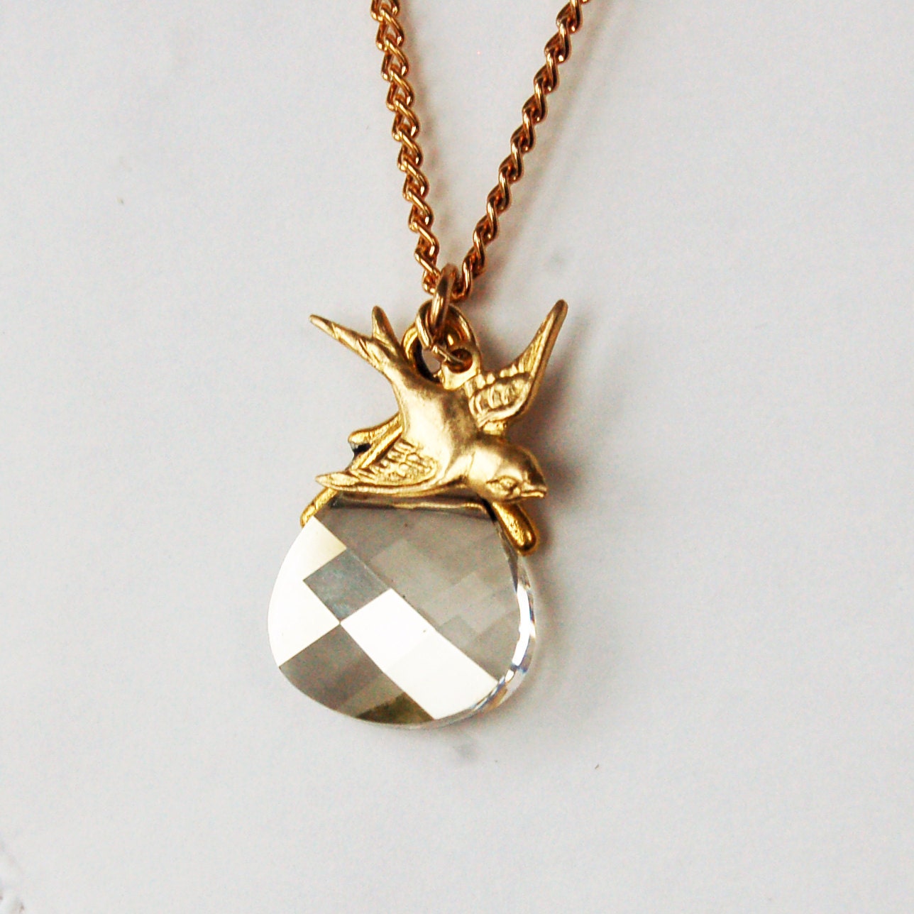 Champagne Swarovski Briolette Necklace