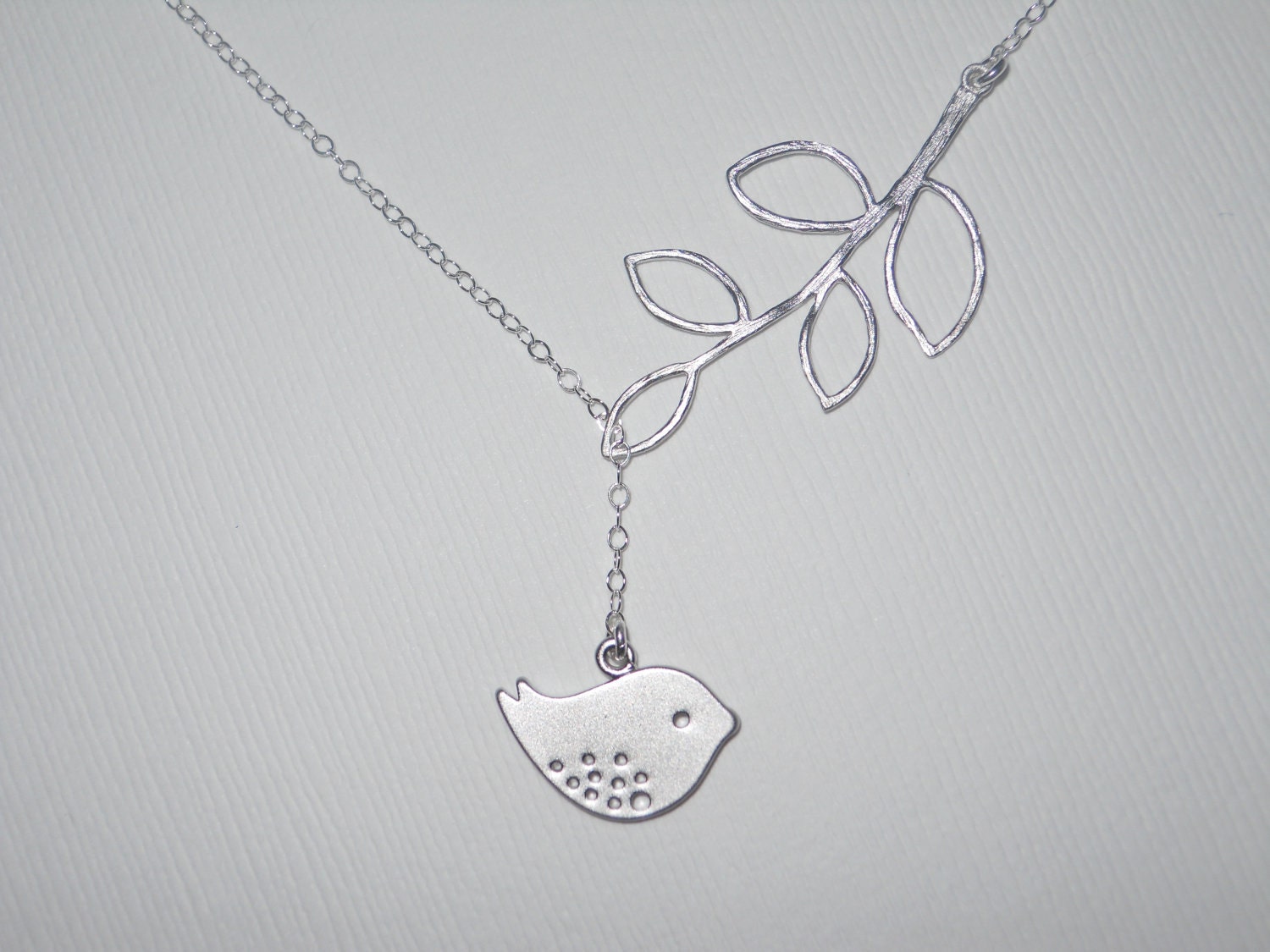 Detailed Bird and Branch Lariat
