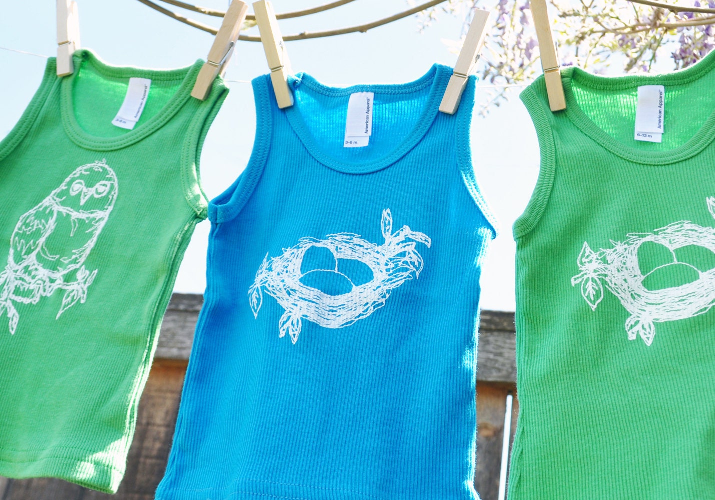Tiny Nest Tank - Turquoise & Green