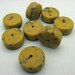 8 Vintage Lucite Speckled Mustard Tire Beads RR4