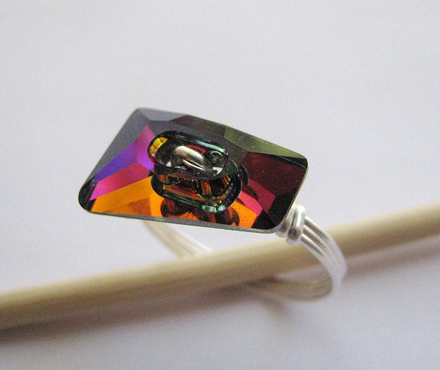 Party Crystal  Sterling Silver Ring