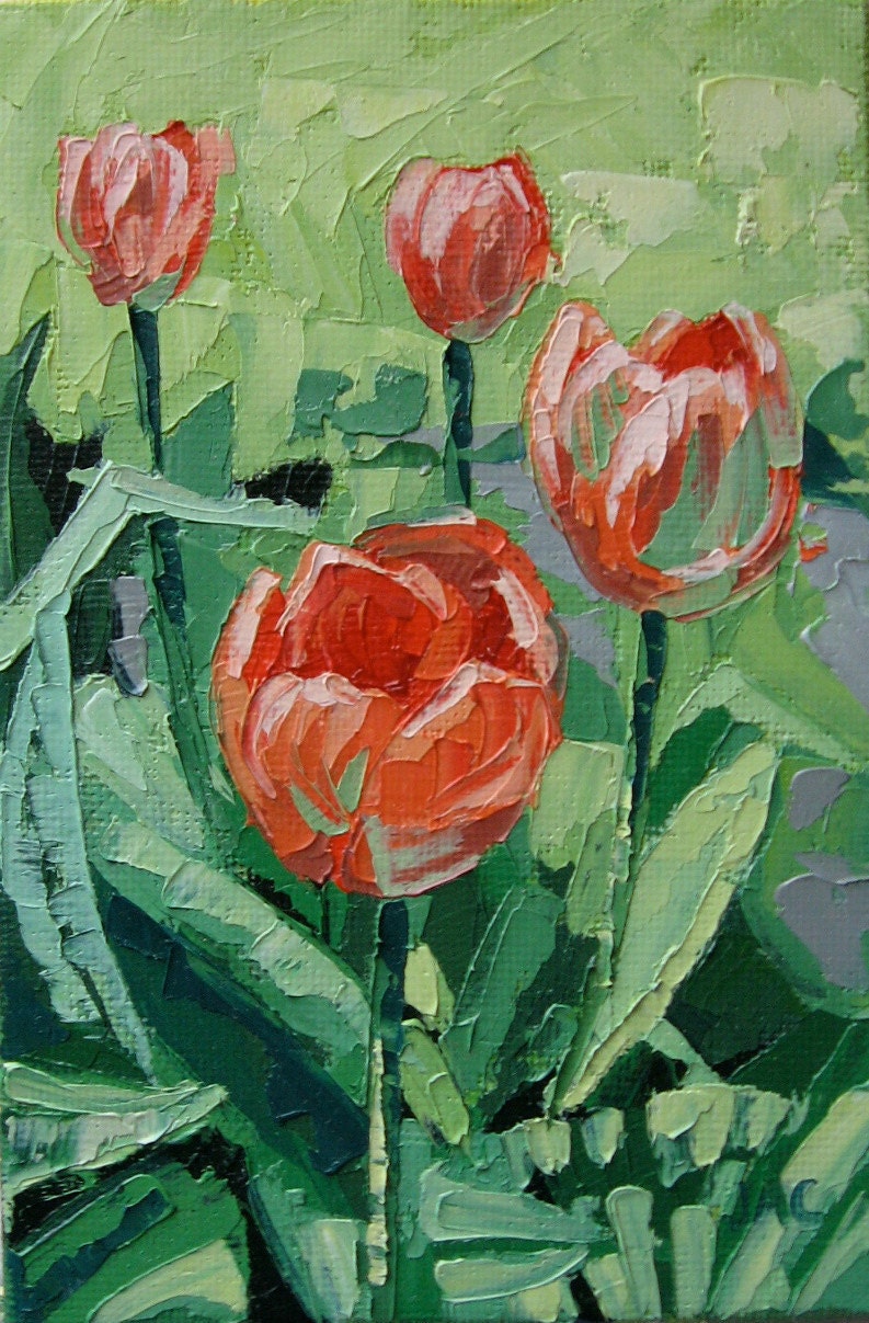 Elmgrove Tulips. Original Oil Painting