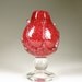Glass Vase Ice Pink Ruby Grapefruit Footed Rose Bud Valentines Day