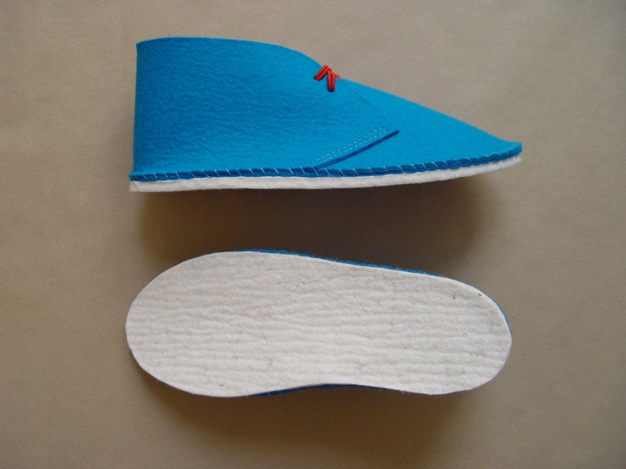Cyan felt house shoes