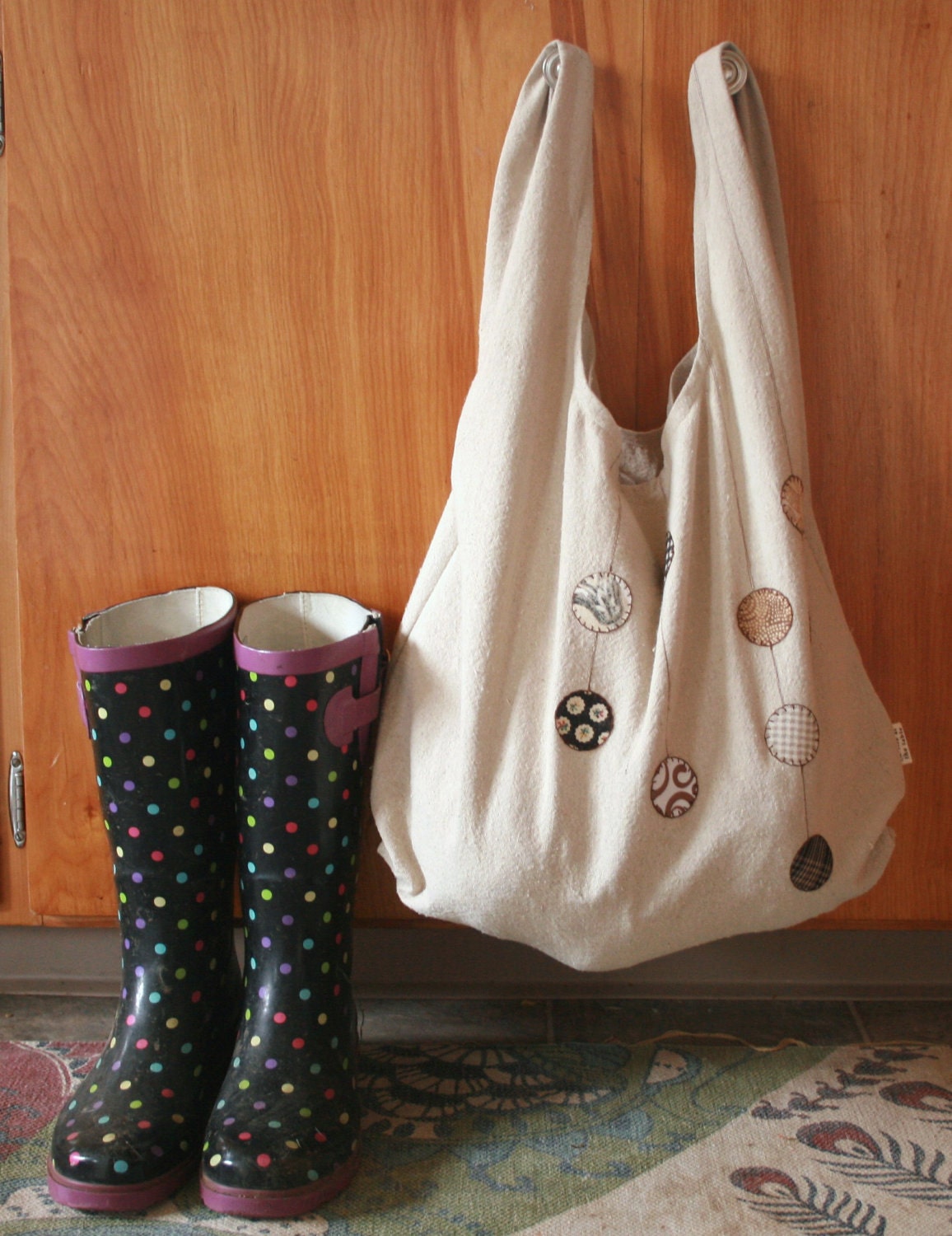 cotton market tote bag in neutral drops