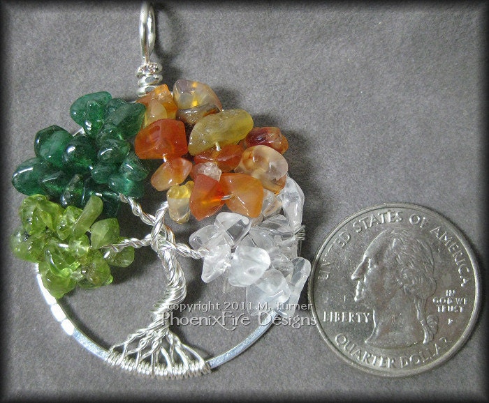 Wheel Of The Year - A Four Seasons Tree of Life Pendant (Spring Summer Autumn Winter)