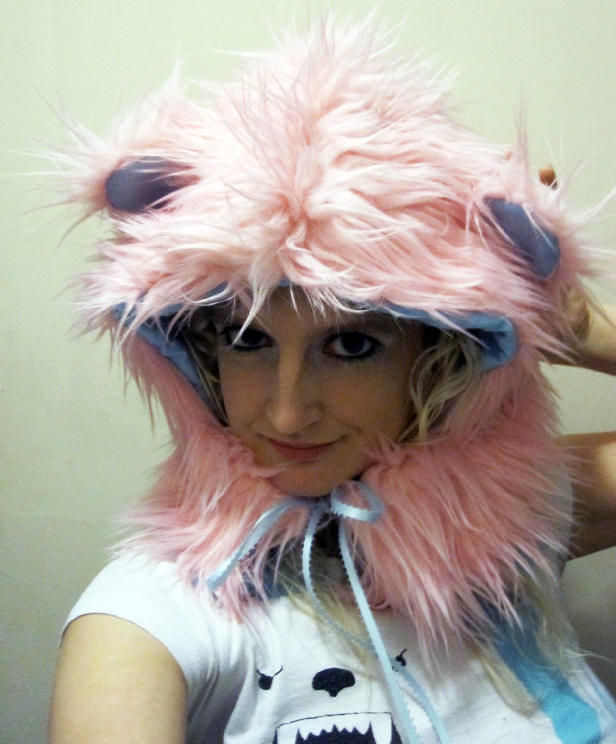 Pink & Blue Teddy Bear Hood