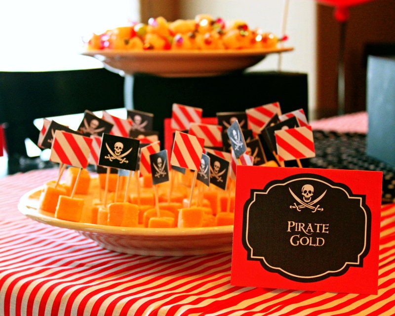 Pirate Party Food Labels or Candy Buffet Tags - Printable File