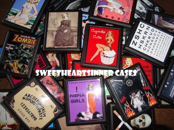 Edgar Allan Poe Three Ravens-Quoth the Raven, Nevermore ID or Cigarette Case or Wallet or Business Card Holder Kitsch