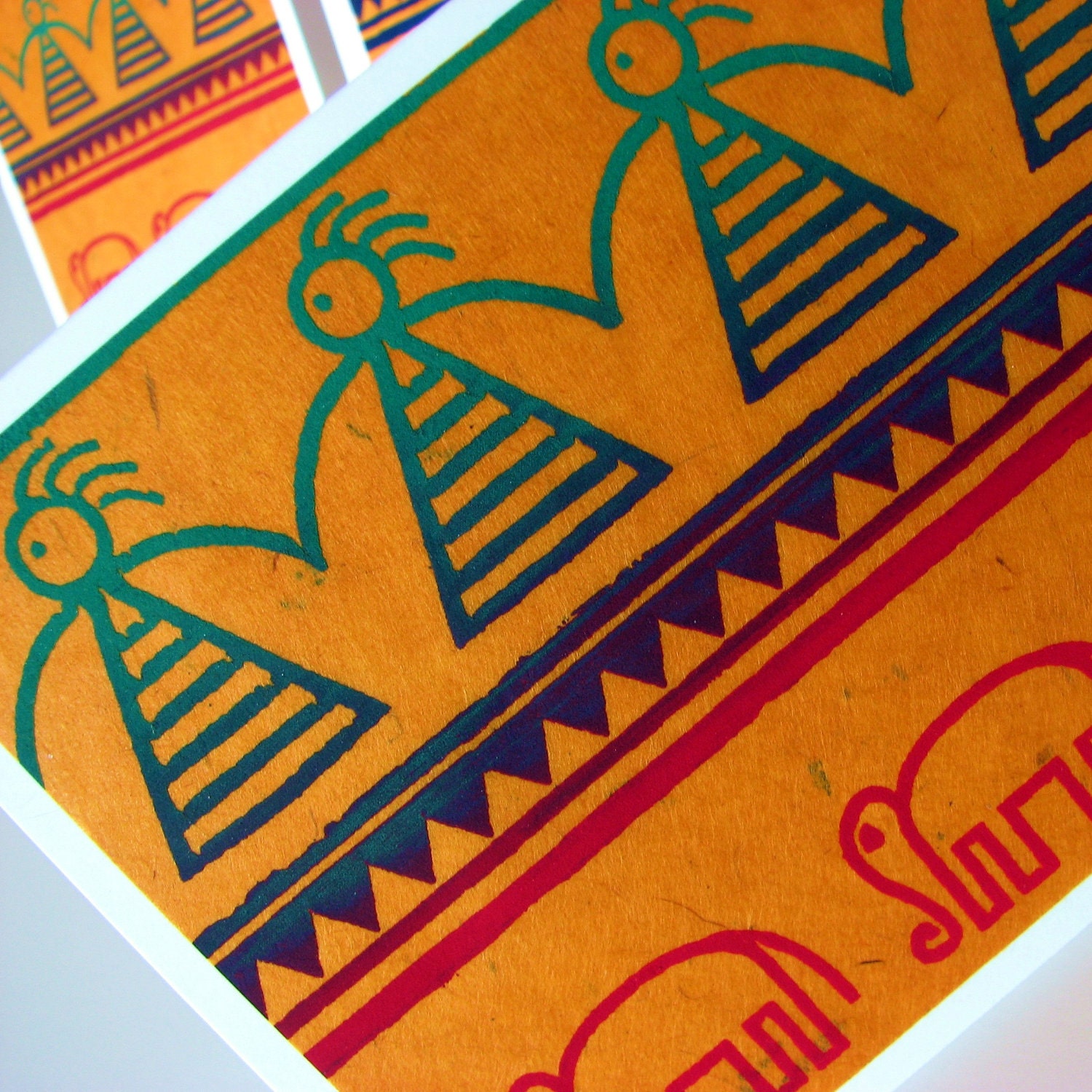 Around the World Handstamped Paper Card Set $18