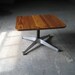 Reclaimed Southern Yellow Pine side table, Eames Contract base.