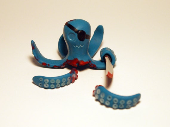 Octopus Killer tentacle massacre sculpture figure polymer clay art gift