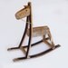 The Rocking Green Horse, recycled oak wine barrel staves, one of a kind piece