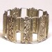Art Nouveau Bracelet w Hinged Morning Glory Plaques