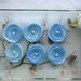 Spiral Fleece Flowers - White and Light Blue Clouds