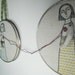 hand embroidery hoop art-connection no.4 in yellow and aqua