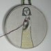 hand embroidery hoop art-connection no.4 in yellow and aqua