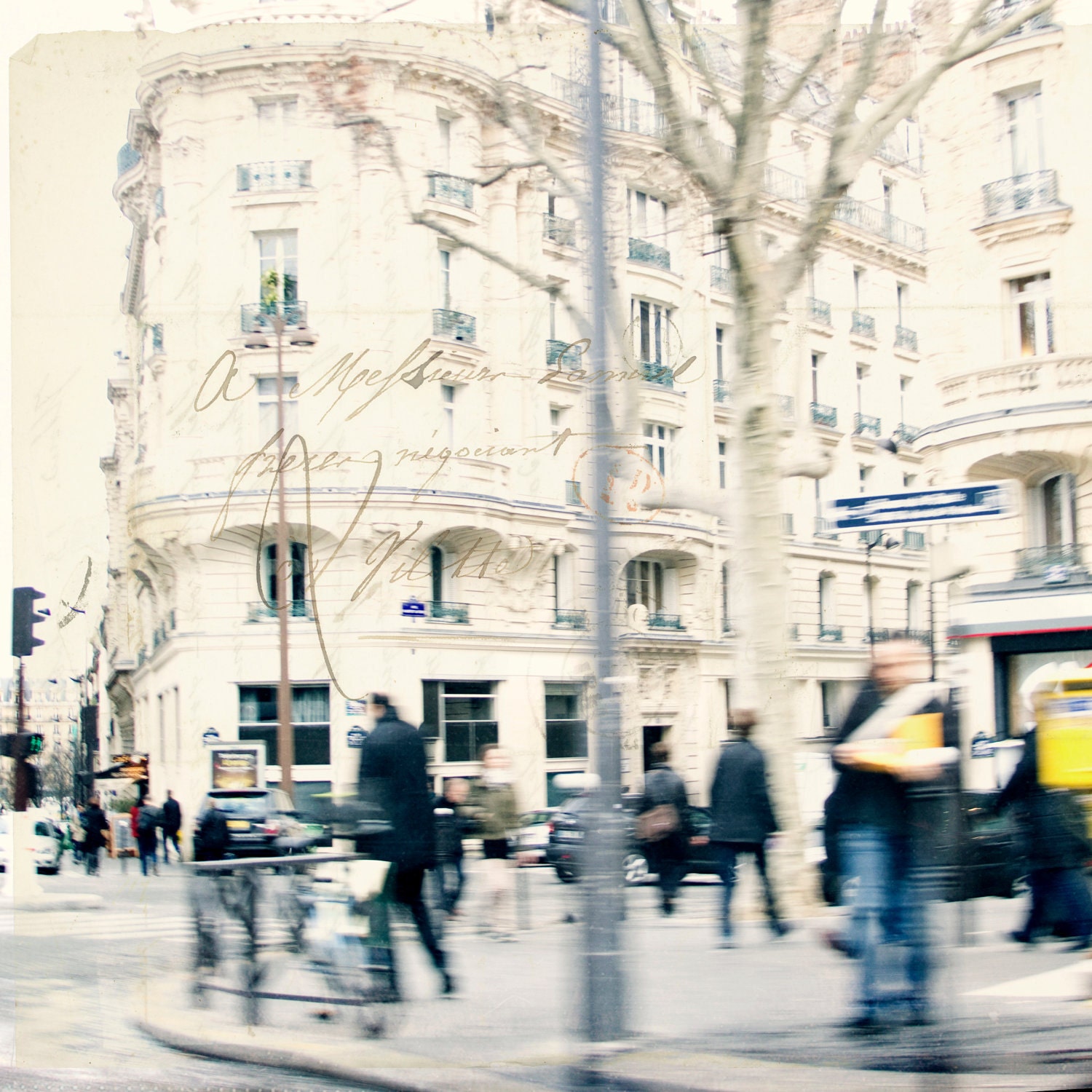 Paris Photography -Paris Decor- Postcard From Paris- 8x8 Print- Paris Scene-Fine Art Photography