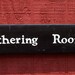 Hand painted sign "Gathering Room", White on Black, Made from Repurposed pallet wood