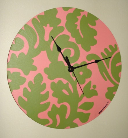 Handpainted Recycled Record Clock
