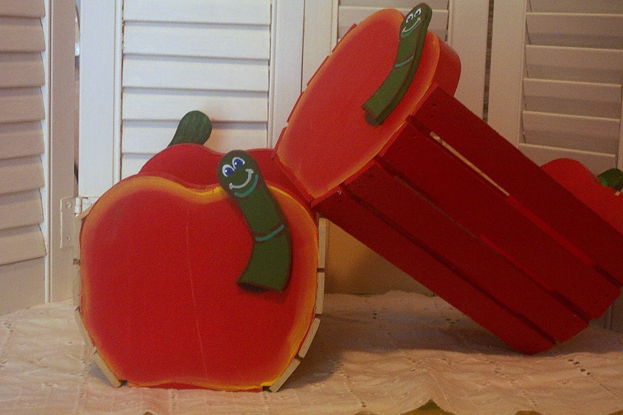 Basket Sale--All wood apple basket, Great for teachers gift or fall decor